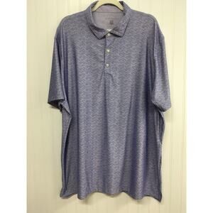 Hickey Freeman Mens XXL Purple Pattern Polo Shirt Short Sleeve Luxury Casual